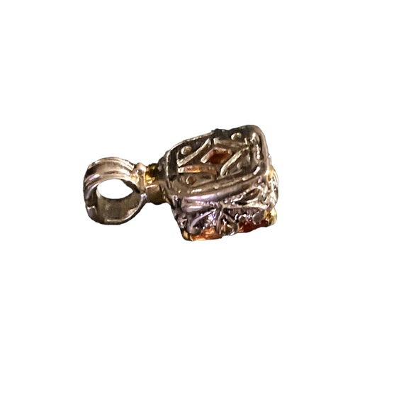 Amber Cubic Zirconia Pendant - Picture 4 of 5